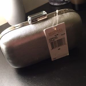 Michael Kors silver clutch